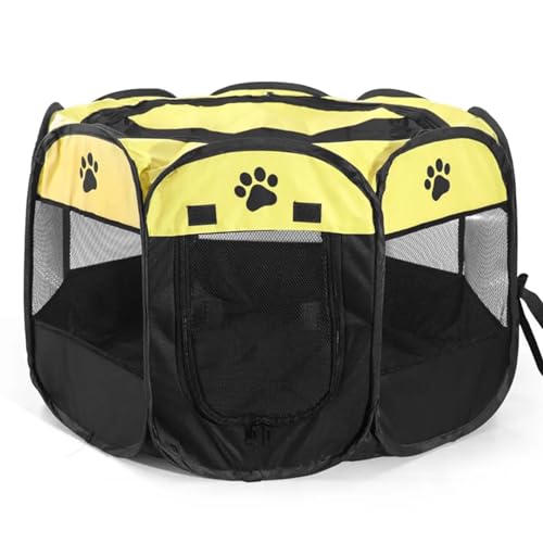 Tipi Zelt für Haustiere Haustierzelt, tragbar, faltbar, faltbar, for Katzen und Hunde, langlebig, for Katzen und Hunde (Color : Yellow, Size : L) von HNEJA