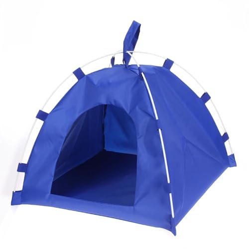 Tipi Zelt für Haustiere Hundekäfig, Hundehaus, Zwinger, wasserdicht, Oxford-Zelt for Hunde und Katzen, weiches, bequemes Klappbett, tragbar, niedliches Tiernest, Haustierprodukte (Color : Blue) von HNEJA