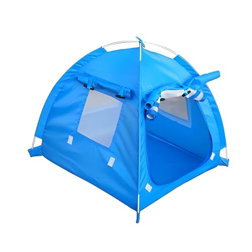 Tipi Zelt für Haustiere Outdoor Haustier Zelt Tragbare Atmungsaktive Falten Welpen Zwinger Ausflug Käfig Oxford Tuch Nest Hund Katze Haus (Color : Blue, Size : L) von HNEJA