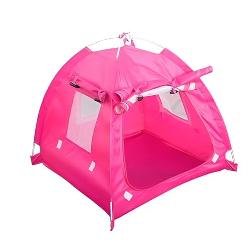 Tipi Zelt für Haustiere Outdoor Haustier Zelt Tragbare Atmungsaktive Falten Welpen Zwinger Ausflug Käfig Oxford Tuch Nest Hund Katze Haus (Color : Pink, Size : L) von HNEJA