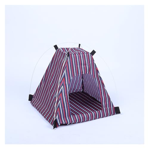 Tipi Zelt für Haustiere Oxford Haustierzelt Haus Katzenbett Tragbares Tipi mit dickem Kissen for Welpen-Hundehütte Hundehütten (Color : A) von HNEJA