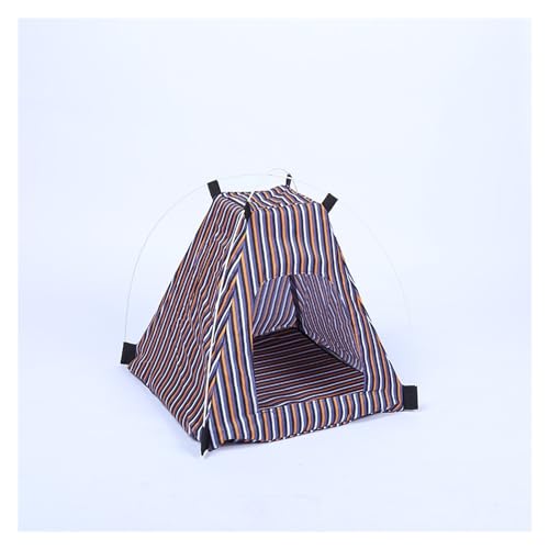 Tipi Zelt für Haustiere Oxford Haustierzelt Haus Katzenbett Tragbares Tipi mit dickem Kissen for Welpen-Hundehütte Hundehütten (Color : D) von HNEJA