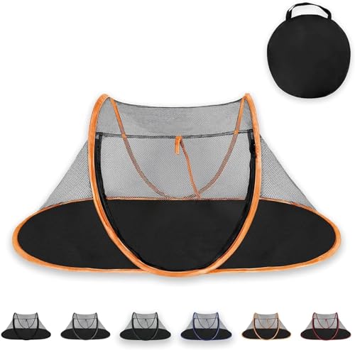 Tipi Zelt für Haustiere Tragbare Falten Haustier Zelt Häuser Katzen Hund Haus Haustier Käfig for Katze Zelt Welpen Zwinger Einfache Bedienung Zaun Im Freien Hunde (Color : Orange) von HNEJA