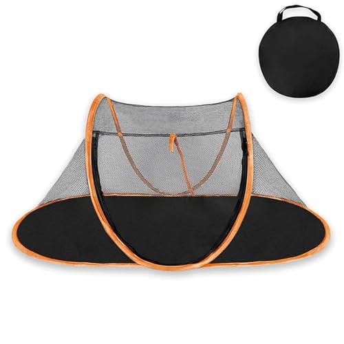 Tipi Zelt für Haustiere Tragbare Falten Haustier Zelt Hund Haus Katzen Kaninchen Käfig for Katze Zelt Welpen Zwinger Zaun Im Freien Große Hunde Haus Gehäuse (Color : Orange) von HNEJA