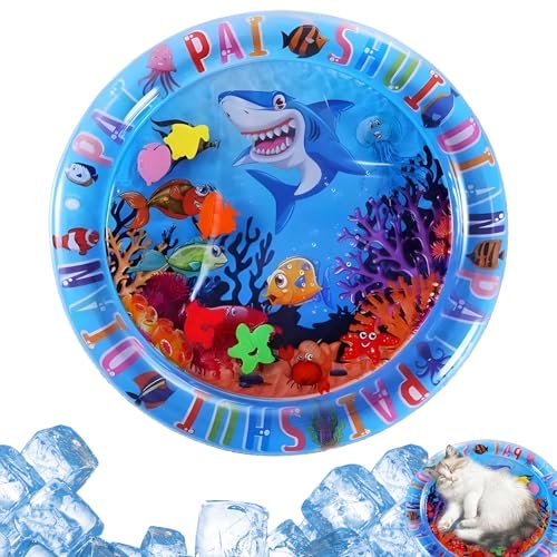 HNFKOZ Verdickte Katzen-Wassermatte mit schwimmendem Fisch-Design, Mehrzweck-Wasserspielmatte für Haustiere und Baby-Aktivitäten, tragbare Kühlfläche für drinnen und draußen HNFKOZ Verdickte Katzen-Wassermatte mit schwimmendem Fisch-Design, Mehrzweck-Wasserspielmatte für Haustiere und Baby-Aktivitäten, tragbare Kühlfläche für drinnen und draußen von HNFKOZ