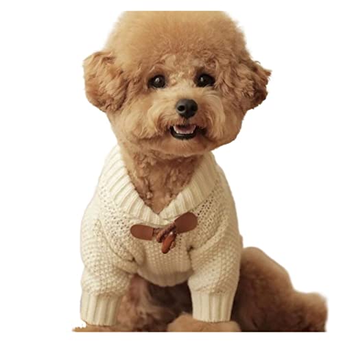 HNFYSMQL Haustier-Hundekleidung Pullover for Hunde Pullover Katzen Haustierkleidung (Color : White, Size : L) von HNFYSMQL