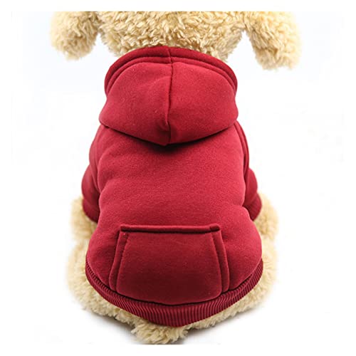 HNFYSMQL Haustier-Hundekleidung for kleine Hunde, warme Kleidung for Hunde, Mantel, Welpen-Outfit, Haustierkleidung for große Hunde, Hoodies (Color : WineRes, Size : XL) von HNFYSMQL