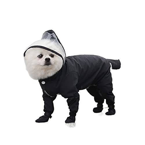 HNFYSMQL Hund Regenmantel Hundekleidung Overalls for Hunde Kleidung for Hunde Mantel Kleidung Heimtierbedarf (Color : Black, Size : S 1.5-2.5kg) von HNFYSMQL