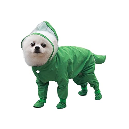 HNFYSMQL Hund Regenmantel Hundekleidung Overalls for Hunde Kleidung for Hunde Mantel Kleidung Heimtierbedarf (Color : Green, Size : L 4-5.5kg) von HNFYSMQL