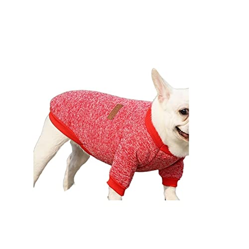 HNFYSMQL Hundebekleidung for kleine Hunde, weicher Haustier-Hundepullover, Kleidung for Hundebekleidung, Haustier-Outfit-Zubehör (Color : Red, Size : XL) von HNFYSMQL