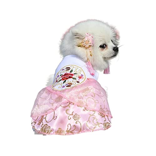 HNFYSMQL Spitze Haustier Hund Kleidung Hochzeitskleid Hunde Kleidung Katze Kleine Party (Color : 3, Size : L) von HNFYSMQL