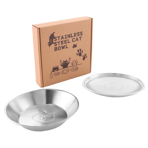 Katzennäpfe aus Edelstahl, 17,3 cm breit, Schnurrhaarfreundlich, flache Metallschüssel für Kätzchen und kleine Haustiere, reduziert Schnurrhaar-Müdigkeit, leicht zu reinigen, perfekte Größe, Katzennäpfe aus Edelstahl, 17,3 cm breit, Schnurrhaarfreundlich, flache Metallschüssel für Kätzchen und kleine Haustiere, reduziert Schnurrhaar-Müdigkeit, leicht zu reinigen, perfekte Größe, von HNeekyr
