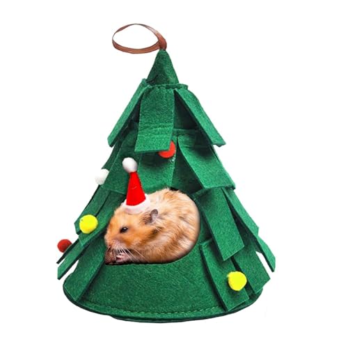 HNsdsvcd Hamster Nager Spielzeug Versteck Spielzeug Niedliches Haus Hamster Käfig Versorgung Mini Weihnachtsbaum Haus Foto Requisiten Baum von HNsdsvcd