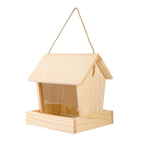 HNsdsvcd Regenfestes Vogelhäuschen Aus Holz Zum Aufhängen Für Vögel Freien Hinterhof Garten Hängendes Futterhäuschen In Hausform Für Wildvögel von HNsdsvcd