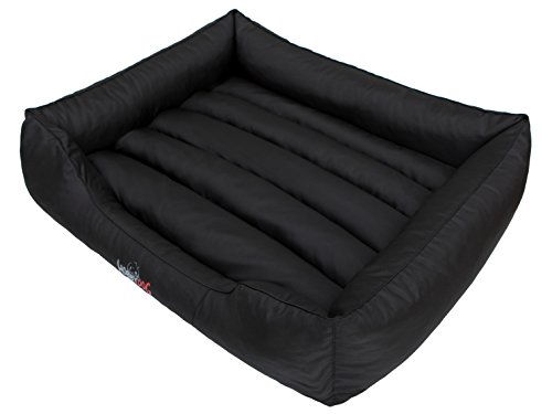 HOBBYGARDEN Haustierbett Hundeliegen Kissen Liegen Hundebett Rastplatz Hundekissen Bett Sofa Hundekorb Tierbett Hundesofa Matratze, XXXL - 140 x 115 cm Schwarz von HOBBYGARDEN