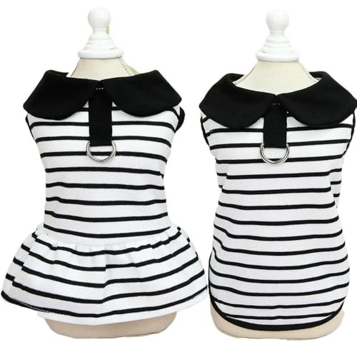 2 stücke Weiß Schwarz Streifen Hund Hoodies Kleid Jungen Mädchen Paar Kleidung Haustier Hund Kleidung Sommer Katze Hund Sweatshirt Rock für Kleine Hunde 2 stücke Weiß Schwarz Streifen Hund Hoodies Kleid Jungen Mädchen Paar Kleidung Haustier Hund Kleidung Sommer Katze Hund Sweatshirt Rock für Kleine Hunde von HOCEDO