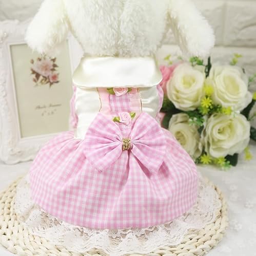 Fliege dekorieren Hundekleid Streifen und Gitter rosa Haustierrock Mädchen Hochzeit Party Haustierrock Kleidung für Katzen Fliege dekorieren Hundekleid Streifen und Gitter rosa Haustierrock Mädchen Hochzeit Party Haustierrock Kleidung für Katzen von HOCEDO