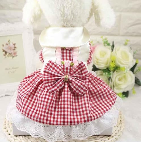 Fliege dekorieren Hundekleid Streifen und Gitter rosa Haustierrock Mädchen Hochzeit Party Haustierrock Kleidung für Katzen Fliege dekorieren Hundekleid Streifen und Gitter rosa Haustierrock Mädchen Hochzeit Party Haustierrock Kleidung für Katzen von HOCEDO