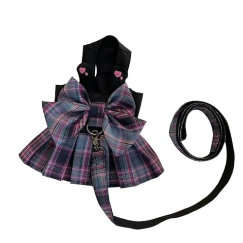 Hundegeschirr-Kleid mit Leine-Set, süßes Haustier, Kaninchen, Katze, Kleidung, Outfits, kleine Hunde, Karierter Rock, Geschirr, Weste für den Außenbereich Hundegeschirr-Kleid mit Leine-Set, süßes Haustier, Kaninchen, Katze, Kleidung, Outfits, kleine Hunde, Karierter Rock, Geschirr, Weste für den Außenbereich von HOCEDO