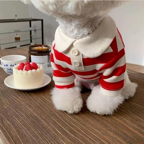Rotes Freizeit-Shirt für kleine und mittelgroße Hunde, weiche, atmungsaktive Welpen-Sommerkleidung, Unisex-Katzen-Sweatshirt von HOCEDO