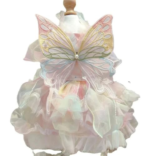 Schmetterlings-Prinzessinnenkleid, Haustier-Hundekleidung, süße Kleidung für Hunde, klein, süß, weicher Druck, Sommer, rosa Mädchen Schmetterlings-Prinzessinnenkleid, Haustier-Hundekleidung, süße Kleidung für Hunde, klein, süß, weicher Druck, Sommer, rosa Mädchen von HOCEDO