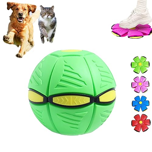 HOFFTI Dog Toys Flying Saucer Ball - Pet Magic Deformation Toy for Outdoor Sports & Training，Flying Saucer Dog Toy,Pet Flying Saucer Ball,Strong Elasticity Creative Ball Pet Toy for Kids Outdoor von HOFFTI
