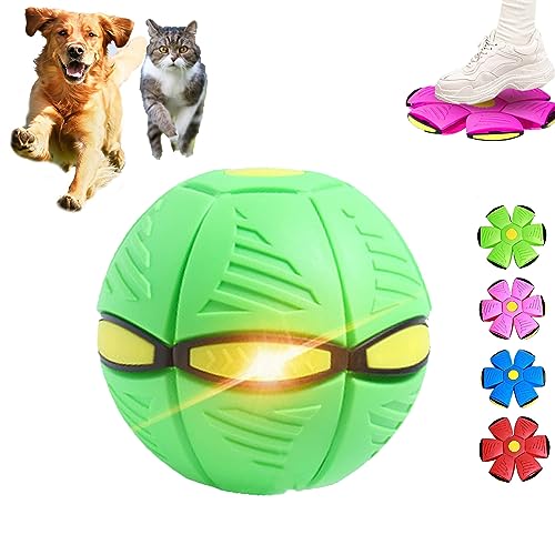 HOFFTI Dog Toys Flying Saucer Ball - Pet Magic Deformation Toy for Outdoor Sports & Training，Flying Saucer Dog Toy,Pet Flying Saucer Ball,Strong Elasticity Creative Ball Pet Toy for Kids Outdoor von HOFFTI