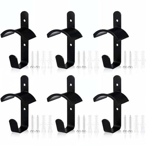 HOFURME 6 x Pferde-Zaumzeughalter, Wandhalterung, schwarz, Metall von HOFURME
