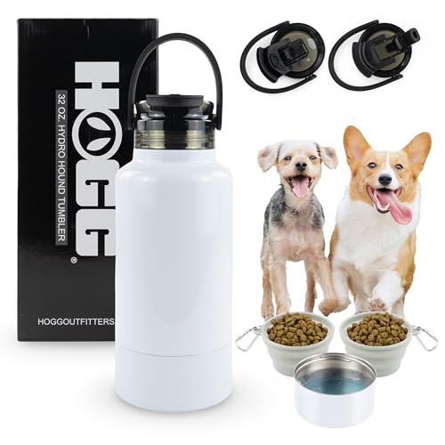Hogg Hydro Hound, Reise-Hunde-Wasserflasche, tragbarer Wassernapf für Hundemutter, Geschenke für Frauen, 907.2 g Isolierflasche, Edelstahl, Sublimation, Weiß Hogg Hydro Hound, Reise-Hunde-Wasserflasche, tragbarer Wassernapf für Hundemutter, Geschenke für Frauen, 907.2 g Isolierflasche, Edelstahl, Sublimation, Weiß von HOGG