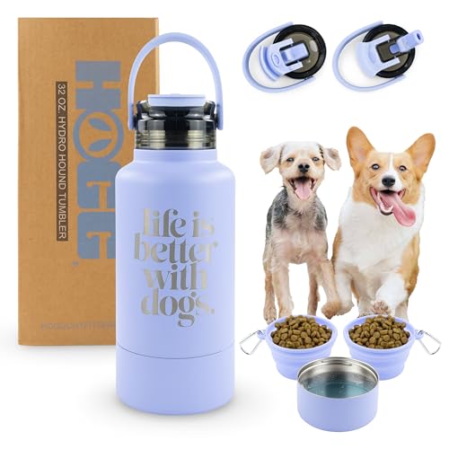 Hogg Hydro Hound, Reise-Hunde-Wasserflasche, tragbarer Wassernapf für Hundemutter, Geschenke für Frauen, 907.2 g isolierte Flasche Edelstahl, pulverbeschichtet – Lavendel Life is Better Hogg Hydro Hound, Reise-Hunde-Wasserflasche, tragbarer Wassernapf für Hundemutter, Geschenke für Frauen, 907.2 g isolierte Flasche Edelstahl, pulverbeschichtet – Lavendel Life is Better von HOGG