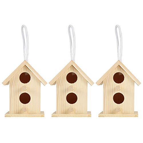 HOHXFYP 3 Teiliges Vogelhaus,Strapazierf?hige Vogelnester Aus Weichem Platanenholz,Innovativer Mini Vogelk?fig f¨¹r Den Au?enbereich,Damit V?Gel Sich Ausruhen,Leben und Spielen K?nnen von HOHXFYP