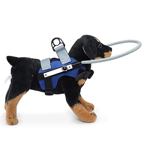 HOHXFYP Blind Dog Harness Leit Ger?t,Hochleistungs Dauerhafter Aluminiumst Reifen Blind Hunde STO?Stange,Blind Haustier Anti Kollision Halsband f¨¹r Blinde Hunde Katzen(M-Blau) von HOHXFYP