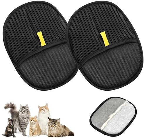 2025 Upgrade Tierhaarentfernungshandschuh für Katzen & Hunde, Elektrostatische Haustierhaarentfernungshandschuhe für Hunde und Katzen, Wiederverwendbares Haustierhaarentfernerhandschuh (2PCS) von HOIDOKLY