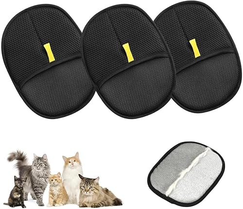 2025 Upgrade Tierhaarentfernungshandschuh für Katzen & Hunde, Elektrostatische Haustierhaarentfernungshandschuhe für Hunde und Katzen, Wiederverwendbares Haustierhaarentfernerhandschuh (3PCS) von HOIDOKLY