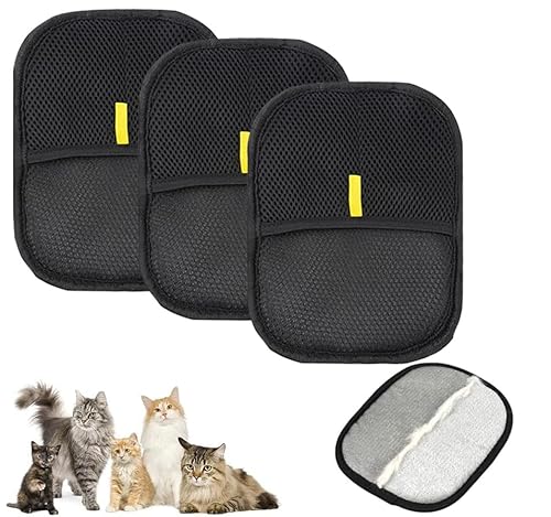 HOIDOKLY 2025 Neu Handhaarentfernungshandschuh für Katzen und Hunde, Elektrostatische Haustierhaarhandschuhe mit Fünf-Fingern, Wiederverwendbares Haustierhaarentfernerwerkzeug für Kleidung (3PCS) von HOIDOKLY