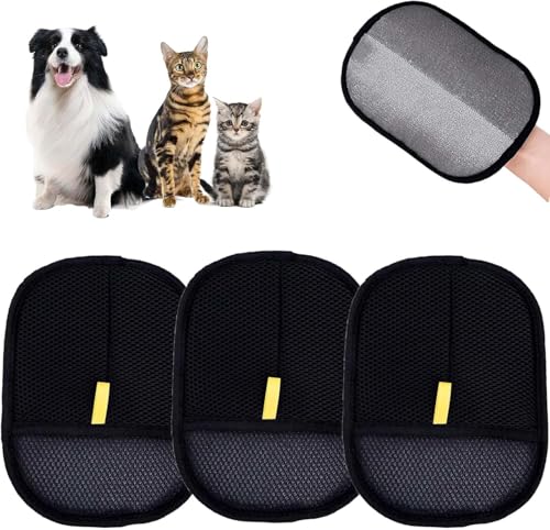 HOIDOKLY Pet Hair Remover Glove, 2025 New Wiederverwendbare Antistatische Handschuhe Doppelseitige, Für Verwendet für Reinigung, Haarentfernung und Schönheitszwecke Für Kleidung (3PCS) von HOIDOKLY