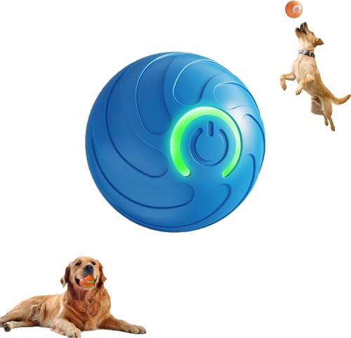 Smart Jumping Ball für Hunde, 2025 Upgrade Duraspin Dog Bouncing Ball, automatische rollende, interaktive Sprungspielzeug für kleine Hunde, Haustierkugeln(Blau) von HOIDOKLY