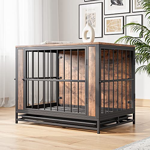 HOJINLINERO Indoor Hundekäfig Schrank:Hundebox Große/Mittlere Hunde Hundehütte Indoor mit Holz Tischoberfläche/Herausnehmbarer Bodenwanne,Hundehaus TV Schrank Tierkäfig Hundezwinger 83x56x64cm Schwarz HOJINLINERO Indoor Hundekäfig Schrank:Hundebox Große/Mittlere Hunde Hundehütte Indoor mit Holz Tischoberfläche/Herausnehmbarer Bodenwanne,Hundehaus TV Schrank Tierkäfig Hundezwinger 83x56x64cm Schwarz von HOJINLINERO