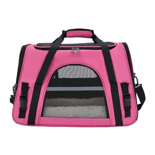 HOJIOESRD Robuste Transportbox für Katzen mit kratzfesten Netztaschen und Mehreren Möglichkeiten, für die Sicherheit von Haustieren zu Sorgen. Ist von HOJIOESRD