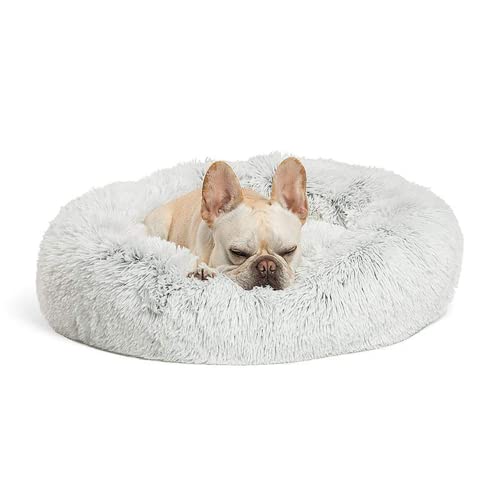 HOJKOUD Hundebett，hundekörbchen，katzenbett,waschbares hundebett,Flauschiges hundebett für große, mittelgroße & kleine Hunde. (80CM, hellgrau) von HOJKOUD