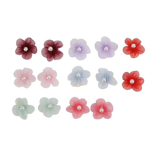 HOKZYHOUSE Haar-Accessoires, 28 Stück Haustierkopf-Blumen-Gummibänder, niedlich, mehrfarbig, verstellbare Blumen, Gummibänder für Haustiere und Hunde von HOKZYHOUSE