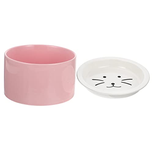 Pet Ceramic Bowl Bowl Plates Ceramic Ornament Container Auto Feeder Cat Plates Dog Feeder Ceramics Cat Bowl Kitten Bowl Cat Feed Bowl Water Bowl for Dog Pink Cat Board Neck Guard (Color : Rose, Size von HOLABONITA