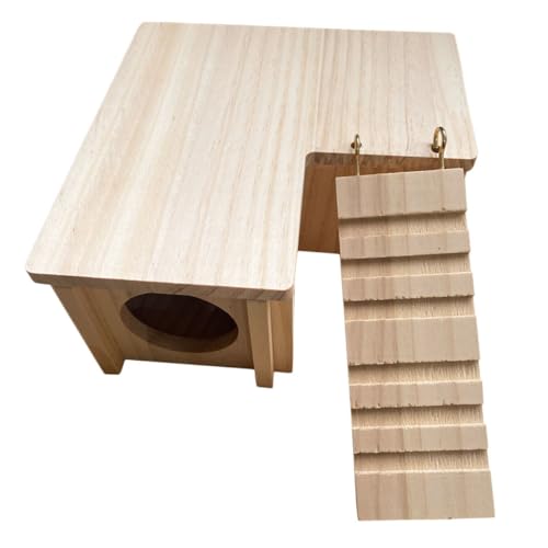 HOLIDYOYO 1 Satz Hamster Massivholzhaus Hütte Tiere Haustier Hamsterhäuser Hamster verstecken hamsterhaus nagerhaus Hamster Schlafhaus Hamsternest Hamster -Versteck Versteck aus Hamsterholz von HOLIDYOYO