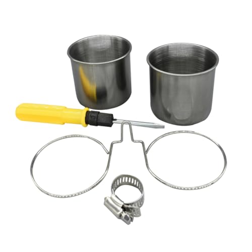 HOLIDYOYO 1 Satz Vogel Futter Box Futter Becher Hundekistenwasser Party Pole Taube Katzennapf Spender Käfige Futternäpfe Für Katzen Stangen Klopfen Flasche Hamster Liner Rostfreier Stahl von HOLIDYOYO