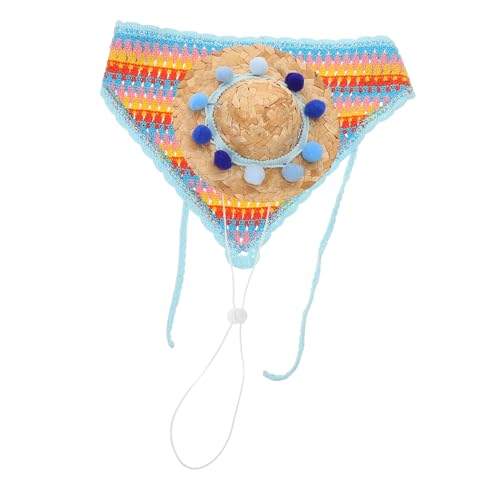 HOLIDYOYO 1 Set Geburtstagsparty-zubehör Für Hunde, Kleiner Strohhut Und Dreieckstuch Für Hunde von HOLIDYOYO