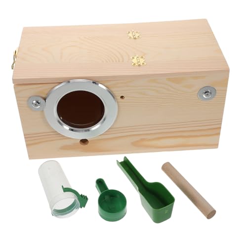 HOLIDYOYO 1 Set Natürlicher Holz -Sicht Auf Nistkasten Vogel Brutkäfig Sicherer Vogelhaus Sittiche Holzhütte Mit Barschkaka Im Freien Im Freien Käfig von HOLIDYOYO