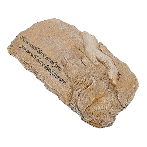HOLIDYOYO 1 Stück Grabstein zum Gedenken an Haustiere Hund Grabsteine ​​für Haustiere Denkmal für Immer Pet Memorial Statue Pet Grave Statue Tribut-Statue Haustier-Gedenkgrab Harz von HOLIDYOYO