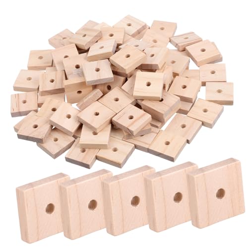 HOLIDYOYO 100 Stück Papagei Kauspielzeug Papageienblockspielzeug Futterspender Zubehör für Vogelkäfige bastelbedarf holzblock Sittich-Trainingsspielzeug Vogel, der Holz kaut hölzern von HOLIDYOYO