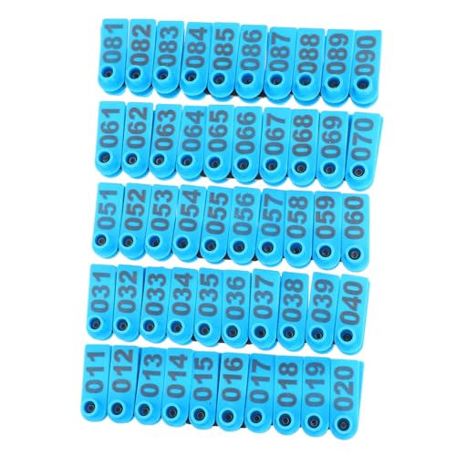 HOLIDYOYO 100pcs Schafohrohrmarker Farm Tier Ohrmarker Nummerierte Ohr-Tags Für Tier-Tier-identifikations-Tags Für Rinder Schafziegen Schweine (1-100 Nummern) von HOLIDYOYO