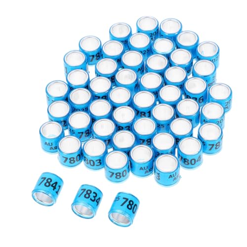 HOLIDYOYO 100pcs Vogelbeinringe Hühnchen-identifikationsband Wachtelbänder Für Beinbänder Clip-on-Ringe Für Vögel Identifikation Sky-Blue von HOLIDYOYO
